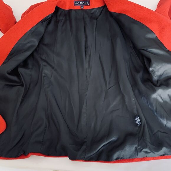 JG Hook Blazer Jacket Women 14 Red Wool Cashmere Holiday Christmas Glam VTG - Picture 7 of 11